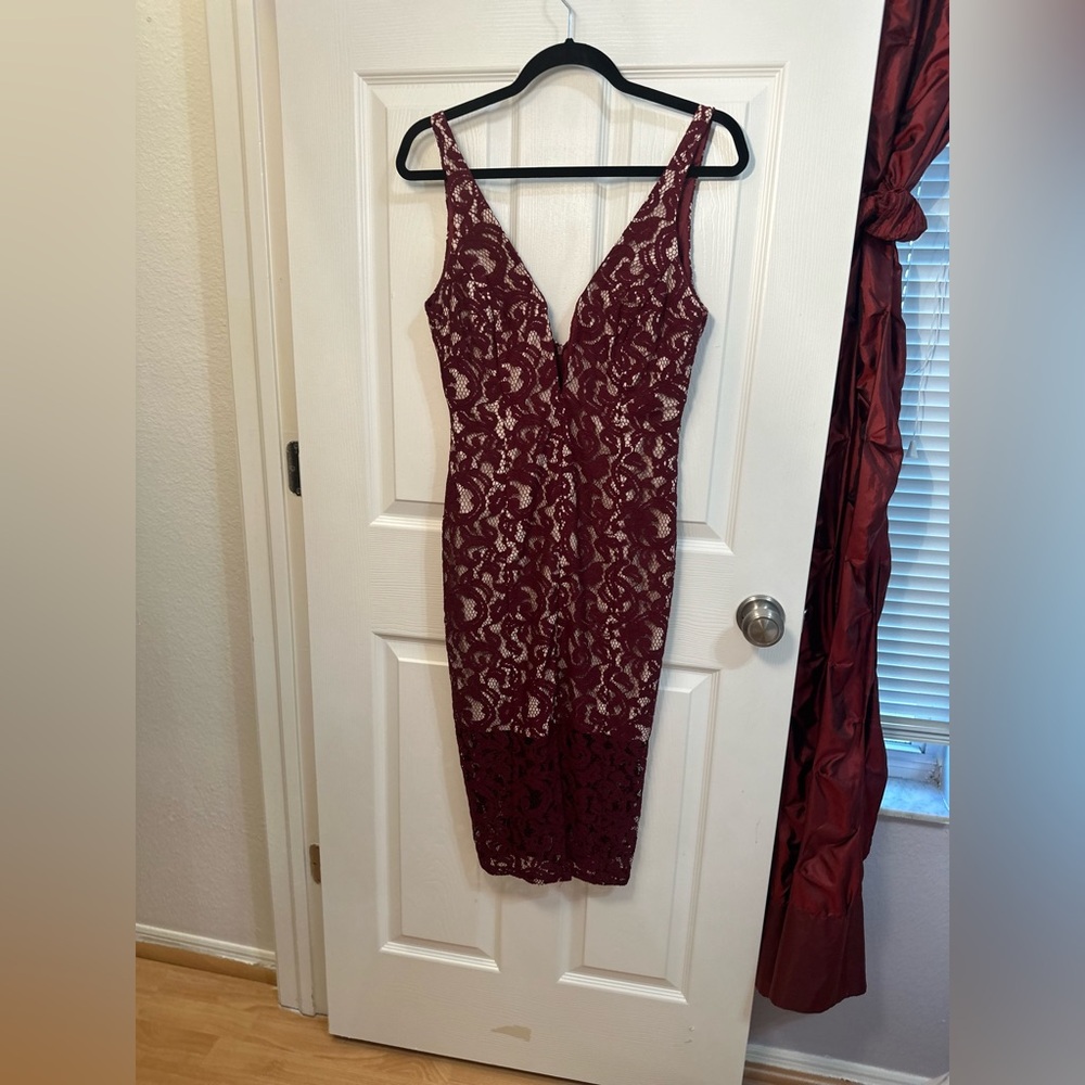 Red gala dress low cut